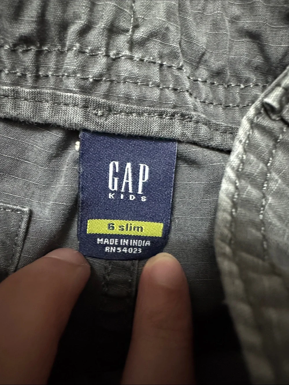 2011 GAP Kids Ripstop Cargo Shorts Gray Size 6 Slim Drawstring 100% Cotton